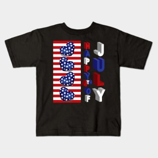 4th Of July 3D Art Kids T-Shirt